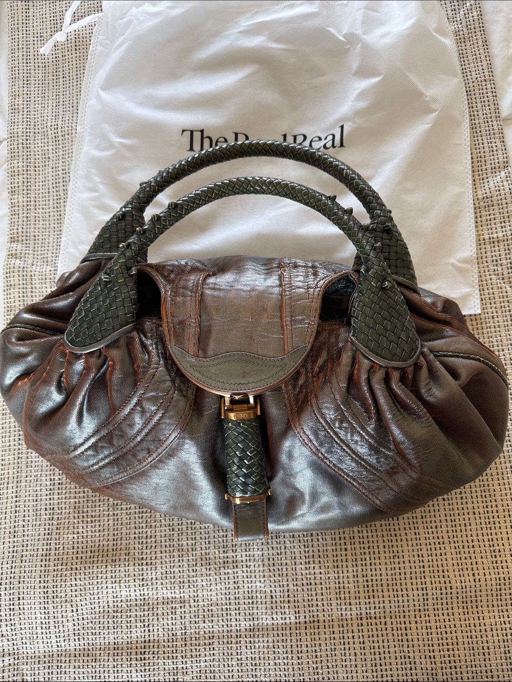Fendi Spy Bag Napa Nuvolata Brown Leather Hobo - Picture 16 of 16